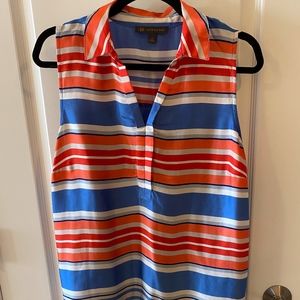 The Limited Red, White, Blue Striped Collared Top